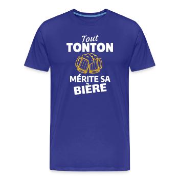 Jeder Onkel verdient sein Bier - Männer Premium Bio T-Shirt - Königsblau - Vorne - Damien (186cm)
