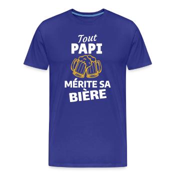 Humour and Friends: Festive Beer - Men's Premium Organic T-Shirt - royal blue - Front - Damien (186cm)