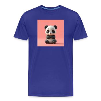 Panda effet cartoon - T-shirt bio Premium Homme - bleu roi - Devant - Damien (186cm)