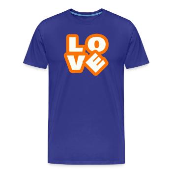 LOVE - Men's Premium Organic T-Shirt - royal blue - Front - Damien (186cm)