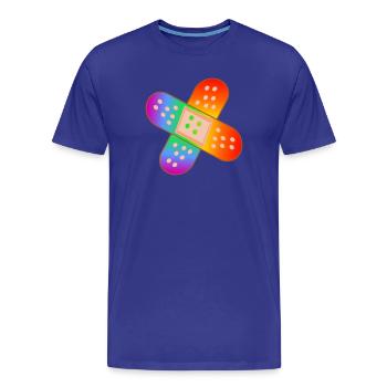 RAINBOW PATCH - Men's Premium Organic T-Shirt - royal blue - Front - Damien (186cm)