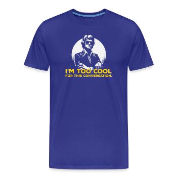 T-shirt à slogan Silhouette audacieuse - T-shirt bio Premium Homme - bleu roi - Devant - Damien (186cm)