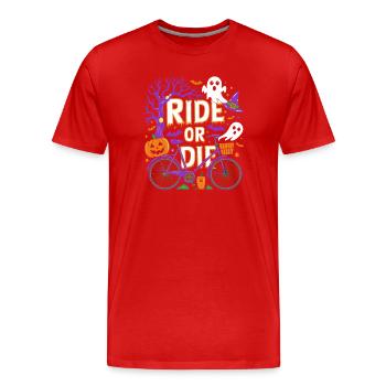 Halloween Radtour Spirit Design - Männer Premium Bio T-Shirt - Rot - Vorne - Damien (186cm)
