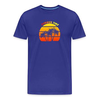 Sommerzeit - Männer Premium Bio T-Shirt - Königsblau - Vorne - Damien (186cm)