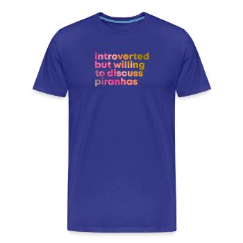 Piranha - Men's Premium Organic T-Shirt - royal blue - Front - Damien (186cm)