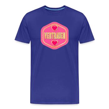 Vertrauen schenken - WERTE - Männer Premium Bio T-Shirt - Königsblau - Vorne - Damien (186cm)