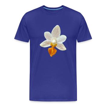 Fleur d’orchidée Phalaenopsis MiniMark Orchidée - T-shirt bio Premium Homme - bleu roi - Devant - Damien (186cm)