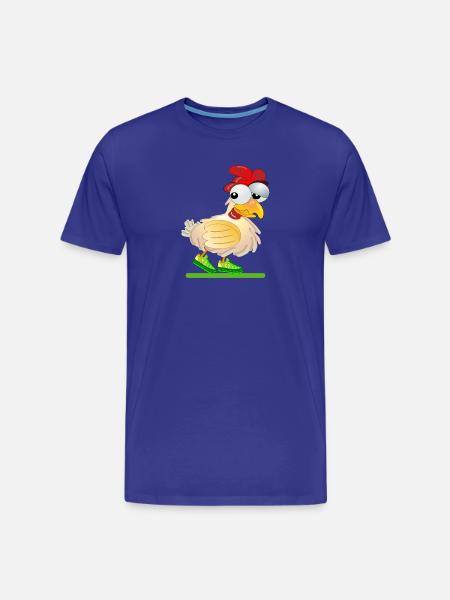 CHICKENS COMIC RUNNING RACE - Men's Premium Organic T-Shirt - royal blue
