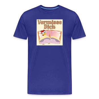 Vermisse Dich - Fernbeziehung - Männer Premium Bio T-Shirt - Königsblau - Vorne - Damien (186cm)