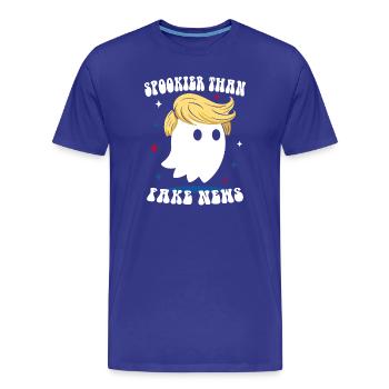 Gruseliger als Fake News - Halloween Gespenst USA - Männer Premium Bio T-Shirt - Königsblau - Vorne - Damien (186cm)
