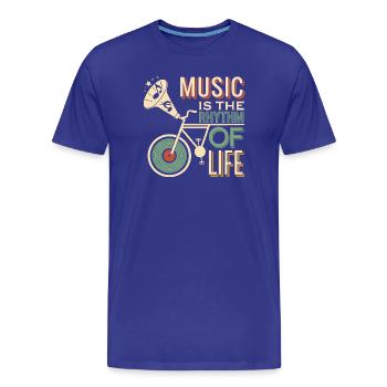 Music is the Rhythm of Life - Men's Premium Organic T-Shirt - royal blue - Front - Damien (186cm)