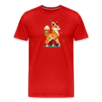 Fuchs im Lebkuchen Stil– Kreatives Weihnachtsmotiv - Männer Premium Bio T-Shirt - Rot - Vorne - Damien (186cm)