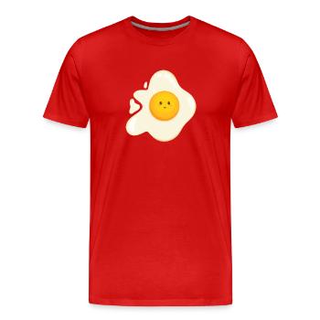 Oeuf au plat sucré - T-shirt bio Premium Homme - rouge - Devant - Damien (186cm)
