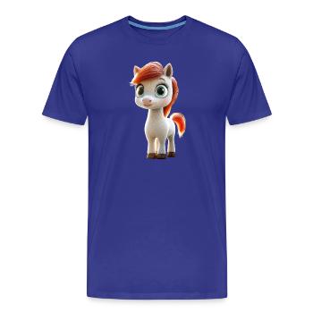 Pony Reitpony Fohlen Reiterin Ponys Reiten Ponyhof - Männer Premium Bio T-Shirt - Königsblau - Vorne - Damien (186cm)