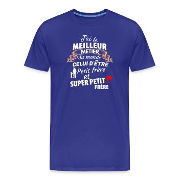 Humorvolles Zitat Bruder Super Klein - Männer Premium Bio T-Shirt - Königsblau - Vorne - Damien (186cm)