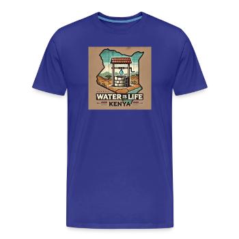 Wasser ist Leben – Kenia Brunnen - Männer Premium Bio T-Shirt - Königsblau - Vorne - Damien (186cm)