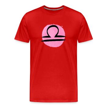Sternzeichen Waage - Männer Premium Bio T-Shirt - Rot - Vorne - Damien (186cm)