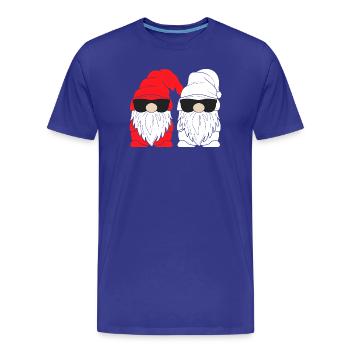 Doppel Santa Gnome Sonnenbrille - Männer Premium Bio T-Shirt - Königsblau - Vorne - Damien (186cm)