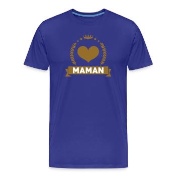 Maman d'Amour - Muttertag - Männer Premium Bio T-Shirt - Königsblau - Vorne - Damien (186cm)