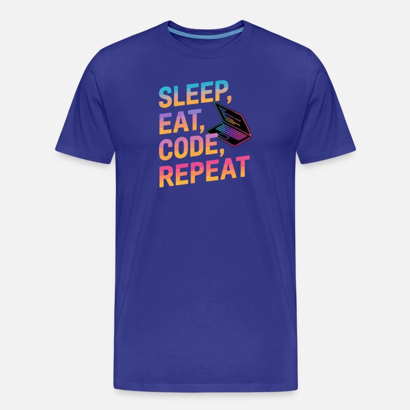 Sleep, Eat, Code, Repeat - Men's Premium Organic T-Shirt - royal blue