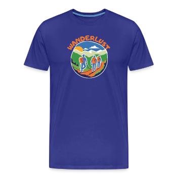 Wanderlust - Profitez de la randonnée, de la nature et de l’aventure - T-shirt bio Premium Homme - bleu roi - Devant - Damien (186cm)