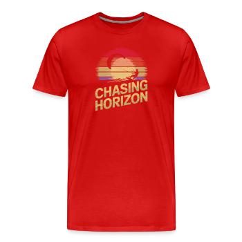 Coucher de soleil cerf-volant T-Shirt - T-shirt bio Premium Homme - rouge - Devant - Damien (186cm)