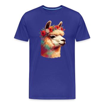 Alpaka - Männer Premium Bio T-Shirt - Königsblau - Vorne - Damien (186cm)