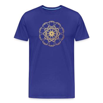 Gold Sonne Yoga Mandala Indien om Namaste Zentrum - Männer Premium Bio T-Shirt - Königsblau - Vorne - Damien (186cm)