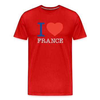 I LOVE FRANCE - Männer Premium Bio T-Shirt - Rot - Vorne - Damien (186cm)