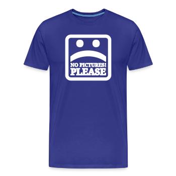Bitte keine Bilder - Männer Premium Bio T-Shirt - Königsblau - Vorne - Damien (186cm)
