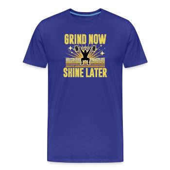 Motivation Fitness Barre-Squat Design - Männer Premium Bio T-Shirt - Königsblau - Vorne - Damien (186cm)
