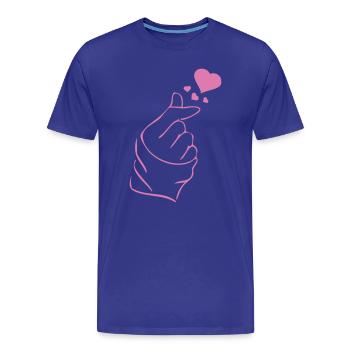 Finger heart k-pop K-drama 2 couleurs custom - T-shirt bio Premium Homme - bleu roi - Devant - Damien (186cm)