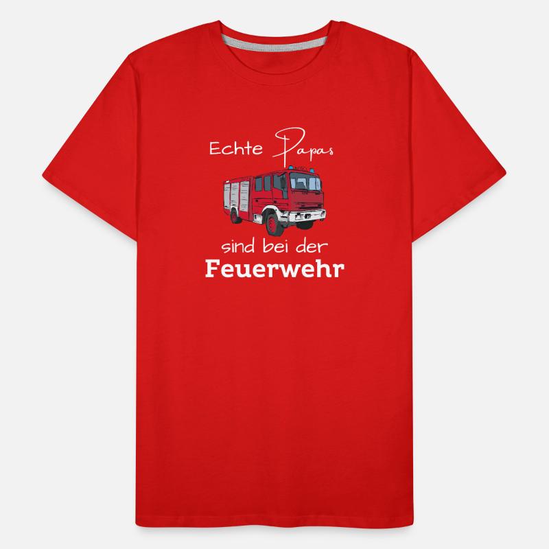 Echte Papas sind bei der Feuerwehr Männer Premium Bio T-Shirt