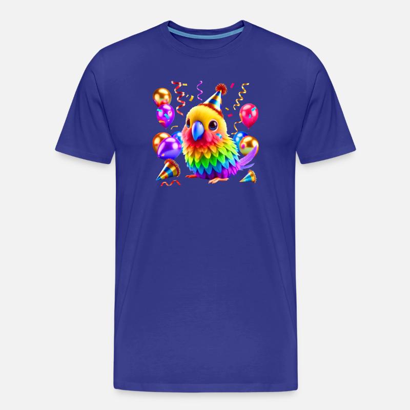 Bunter Party Papagei - Männer Premium Bio T-Shirt - Königsblau