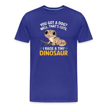 Drôle minuscule dinosaure lézard - T-shirt bio Premium Homme - bleu roi - Devant - Damien (186cm)