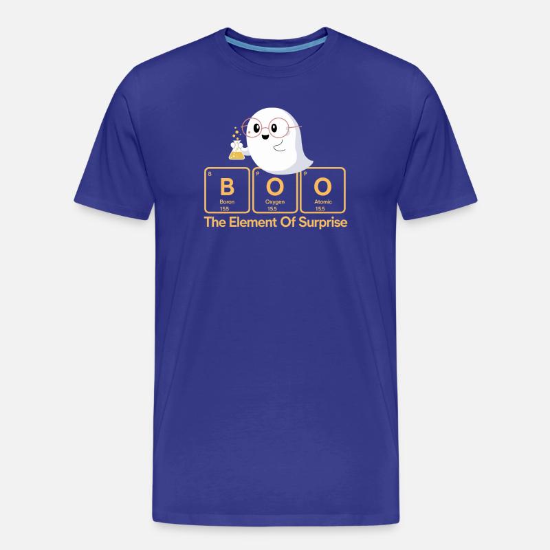 Elementar Boo Ghost T-Shirt - Männer Premium Bio T-Shirt - Königsblau