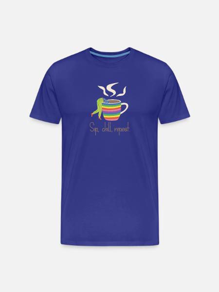 Sip, chill, repead - Rainbow Coffee Lover - Men's Premium Organic T-Shirt - royal blue