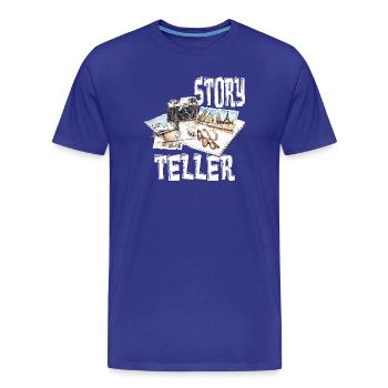 Story Teller - Männer Premium Bio T-Shirt - Königsblau - Vorne - Damien (186cm)