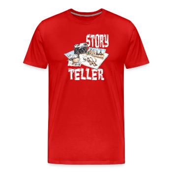 Story Teller - Männer Premium Bio T-Shirt - Rot - Vorne - Damien (186cm)