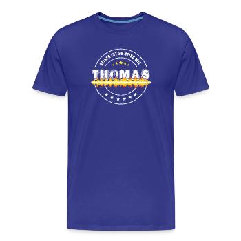Keiner ist so heiss wie THOMAS - Männer Premium Bio T-Shirt - Königsblau - Vorne - Damien (186cm)