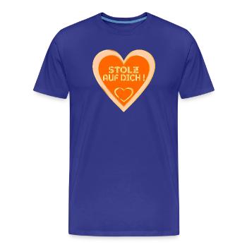 STOLZ AUF DICH - Männer Premium Bio T-Shirt - Königsblau - Vorne - Damien (186cm)