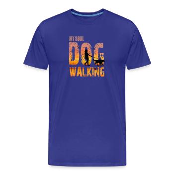 My Soul Dog - Dog Walking - Men's Premium Organic T-Shirt - royal blue - Front - Damien (186cm)