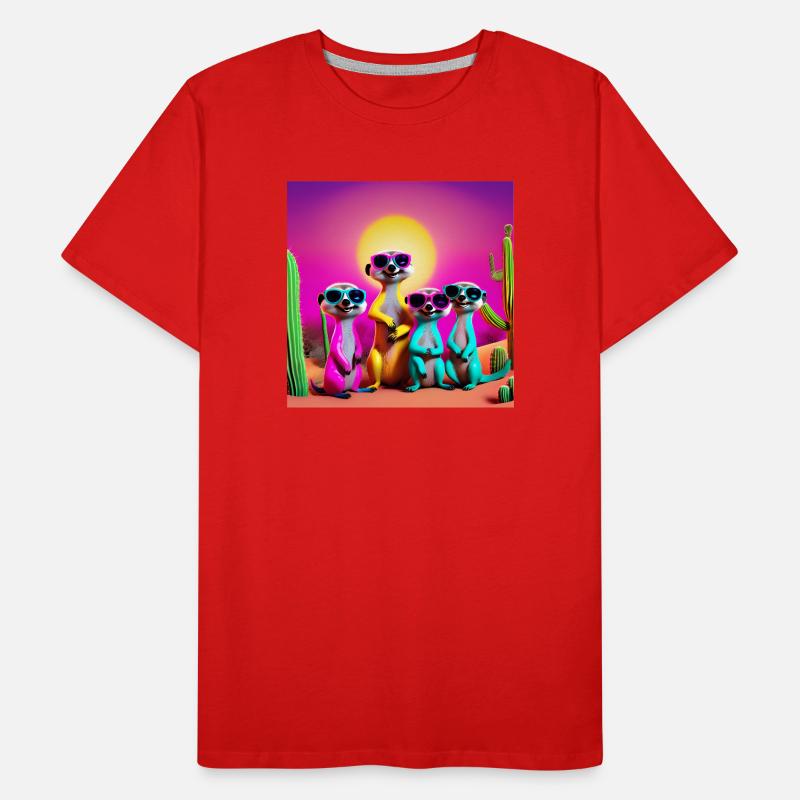 Erdmännchen, Erdmännchenfamilie, Erdmännchen-Humor Männer Premium Bio T-Shirt