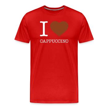 I LOVE CAPPUCCINO - Men's Premium Organic T-Shirt - red - Front - Damien (186cm)