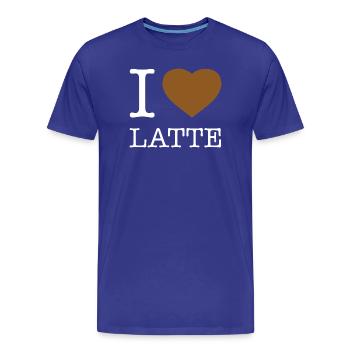 I LOVE LATTE - Männer Premium Bio T-Shirt - Königsblau - Vorne - Damien (186cm)