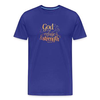 God is our refuge and strength - Männer Premium Bio T-Shirt - Königsblau - Vorne - Damien (186cm)
