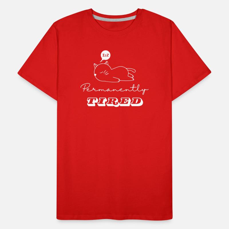 Sleeping Cat - "Permanently Tired" Men's Premium Organic T-Shirt