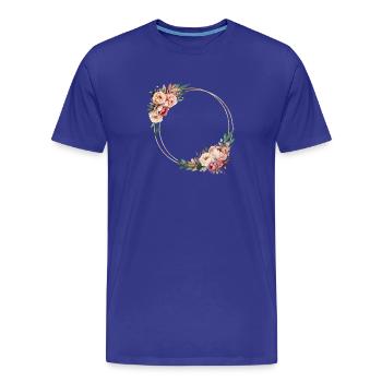 Couronne de fleurs rustique, personnalisable - T-shirt bio Premium Homme - bleu roi - Devant - Damien (186cm)