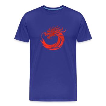 Roter Drache im Japan Stil - Männer Premium Bio T-Shirt - Königsblau - Vorne - Damien (186cm)