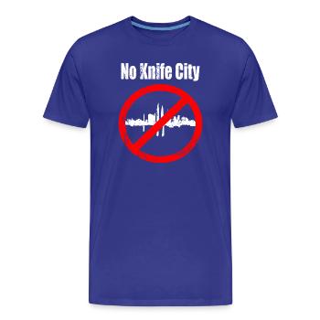 Keine Messer Stadt - Männer Premium Bio T-Shirt - Königsblau - Vorne - Damien (186cm)
